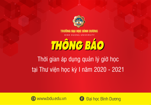 Thông báo thời gian áp dụng quản lý giờ học tại Thư viện học kỳ I năm 2020 - 2021