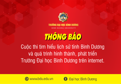 Cuộc thi tìm hiểu lịch sử tỉnh Bình Dương và quá trình hình thành, phát triển Trường Đại học Bình Dương trên internet