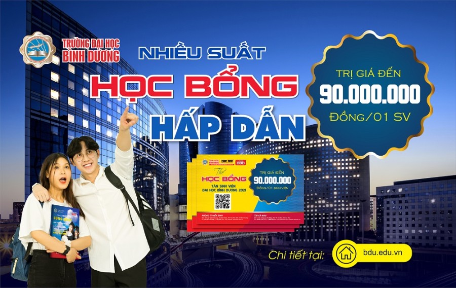 Trường Đại học Bình Dương dành nhiều học bổng hấp dẫn cho kỳ tuyển sinh năm 2021