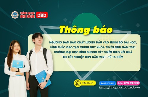 Công bố ngưỡng đảm bảo chất lượng đầu vào trình độ đại học, hình thức đào tạo chính quy khóa tuyển sinh năm 2021 tại cơ sở chính và Phân hiệu, xét tuyển theo kết quả thi tốt nghiệp THPT năm 2021