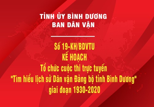 to chuc cuoc thi truc tuyen Tim hieu lich su Dan van Dang bo tinh Binh Duong giai doan 1930 2020