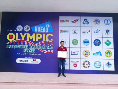 Sinh viên Bùi Minh Đức trường Đại học Bình Dương đoạt giải khuyến khích tại Olympic sinh học sinh viên toàn quốc 2025