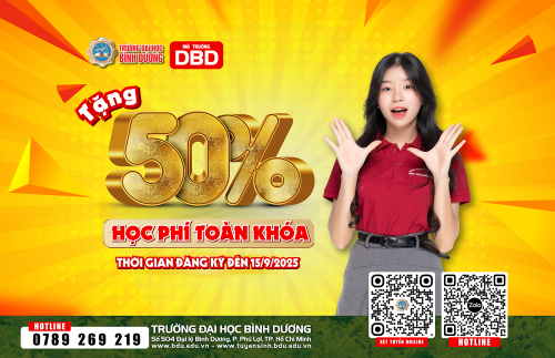 Trường Đại học Bình Dương tặng 50% học phí toàn khóa cho tân sinh viên có hoàn cảnh khó khăn