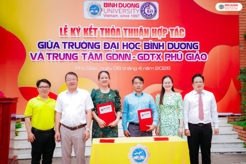 BDU và Trung tâm GDNN – GDTX Phú Giáo chính thức ký kết thỏa thuận hợp tác chiến lược năm 2026.