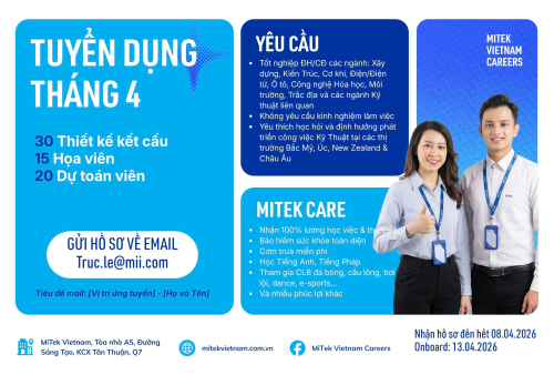 MiTek Việt nam tuyển dụng tháng 04-2026