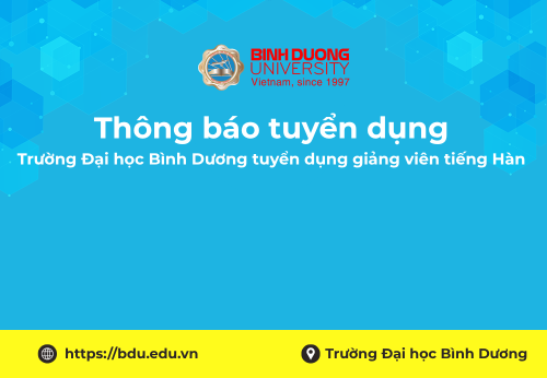 Trường Đại học Bình Dương tuyển dụng giảng viên tiếng Hàn